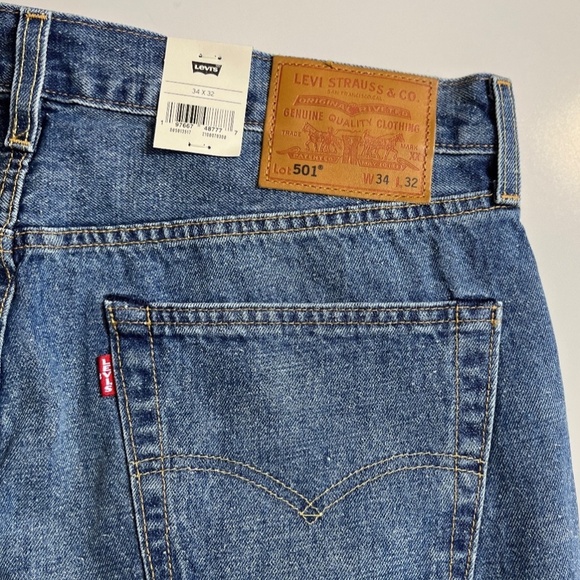 Levi’s 501 Selvedge Jeans Men's 34x32 Blue Premium Original NWT - Picture 8 of 16